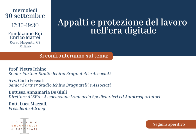 LAVORO E IMPRESE: UN CONFRONTO APERTO CON LO STUDIO ICHINO BRUGNATELLI